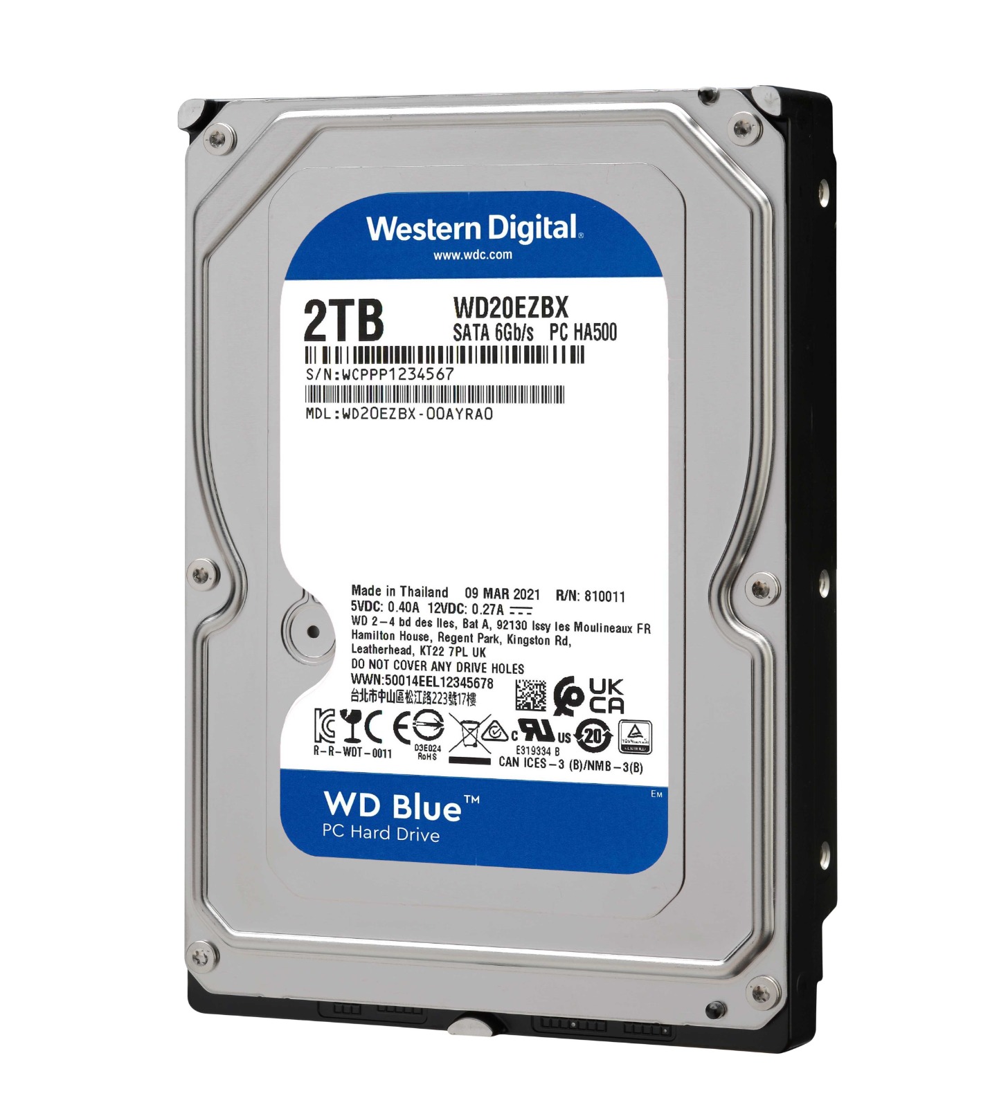 WD20EZBX | WD Blue 2TB 7200RPM SATA-6GBPS 256MB Buffer 3.5 - NEW